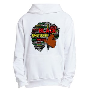 Juneteenth Melanin Black Women Natural Hair Afro Word Art 8019 Urban Pullover Hoodie