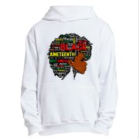 Juneteenth Melanin Black Women Natural Hair Afro Word Art 8019 Urban Pullover Hoodie