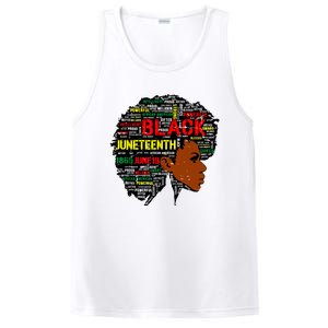 Juneteenth Melanin Black Women Natural Hair Afro Word Art 8019 PosiCharge Competitor Tank