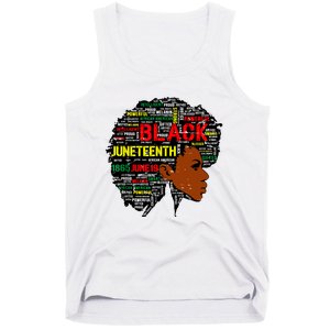 Juneteenth Melanin Black Women Natural Hair Afro Word Art 8019 Tank Top