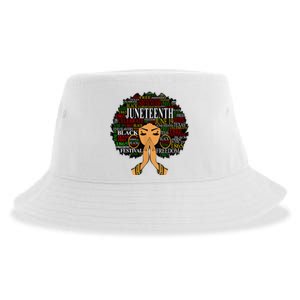 Juneteenth Melanin Black Women Natural Hair Afro Word Art Sustainable Bucket Hat