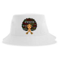 Juneteenth Melanin Black Women Natural Hair Afro Word Art Sustainable Bucket Hat