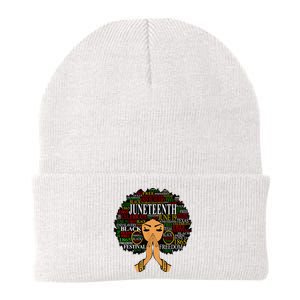 Juneteenth Melanin Black Women Natural Hair Afro Word Art Knit Cap Winter Beanie