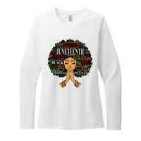 Juneteenth Melanin Black Women Natural Hair Afro Word Art Womens CVC Long Sleeve Shirt