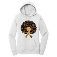 Juneteenth Melanin Black Women Natural Hair Afro Word Art Women's Pullover Hoodie