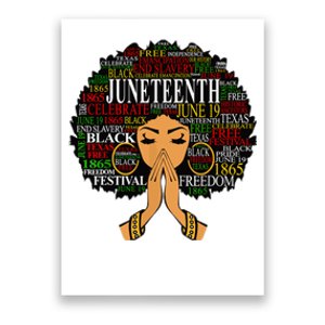 Juneteenth Melanin Black Women Natural Hair Afro Word Art Poster