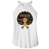 Juneteenth Melanin Black Women Natural Hair Afro Word Art Women's Perfect Tri Rocker Tank