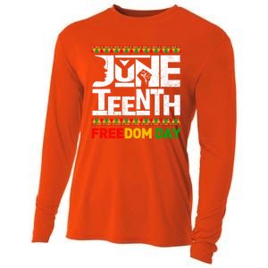 Juneteenth Melanin Black History Month Freedom Day African Gift Cooling Performance Long Sleeve Crew