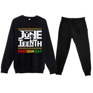 Juneteenth Melanin Black History Month Freedom Day African Gift Premium Crewneck Sweatsuit Set