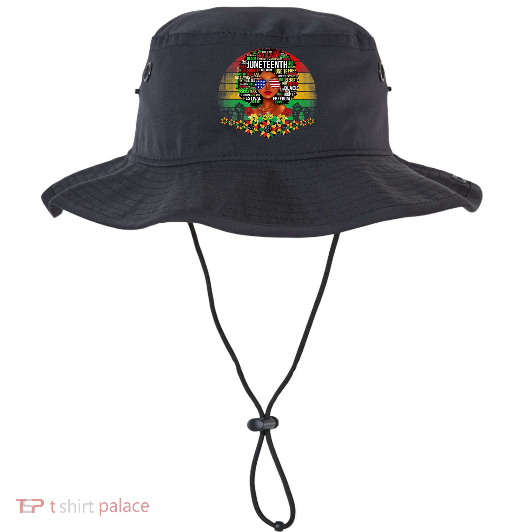 Juneteenth Melanin Black Women Natural Hair Afro Word Art Gift African Pride Bucket Hat