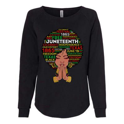 Juneteenth Melanin Black  Natural Hair Afro Queen Womens California Wash Sweatshirt