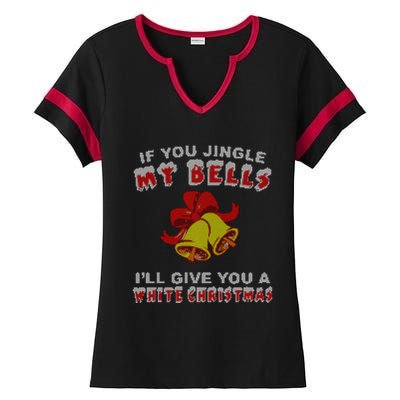 Jingle My Bells Funny Inappropriate Christmas Cool Gift Ladies Halftime Notch Neck Tee