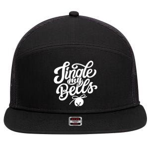 Jingle My Bells Funny Christmas Holiday 7 Panel Mesh Trucker Snapback Hat