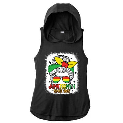 Juneteenth Melanin Black Natural Hair Afro Freedom Day Gift Ladies PosiCharge Tri-Blend Wicking Draft Hoodie Tank