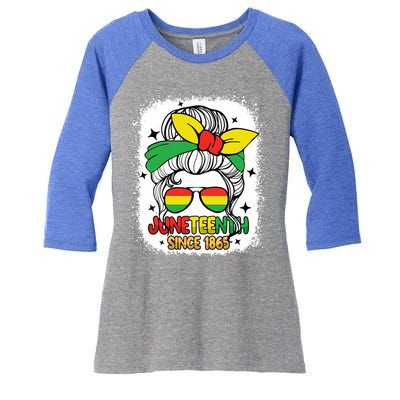 Juneteenth Melanin Black Natural Hair Afro Freedom Day Gift Women's Tri-Blend 3/4-Sleeve Raglan Shirt