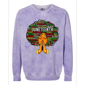 Juneteenth Melanin Black Wo Natural Hair Afro Colorblast Crewneck Sweatshirt