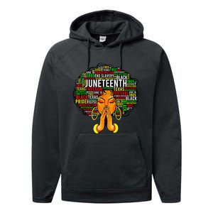 Juneteenth Melanin Black Wo Natural Hair Afro Performance Fleece Hoodie