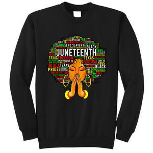 Juneteenth Melanin Black Wo Natural Hair Afro Sweatshirt