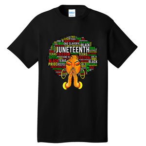 Juneteenth Melanin Black Wo Natural Hair Afro Tall T-Shirt