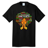 Juneteenth Melanin Black Wo Natural Hair Afro Tall T-Shirt