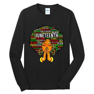 Juneteenth Melanin Black Wo Natural Hair Afro Tall Long Sleeve T-Shirt