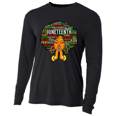 Juneteenth Melanin Black Wo Natural Hair Afro Cooling Performance Long Sleeve Crew