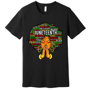 Juneteenth Melanin Black Wo Natural Hair Afro Premium T-Shirt