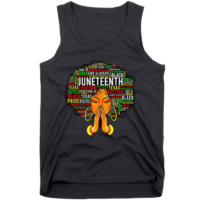 Juneteenth Melanin Black Wo Natural Hair Afro Tank Top