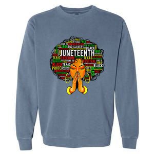 Juneteenth Melanin Black Wo Natural Hair Afro Garment-Dyed Sweatshirt