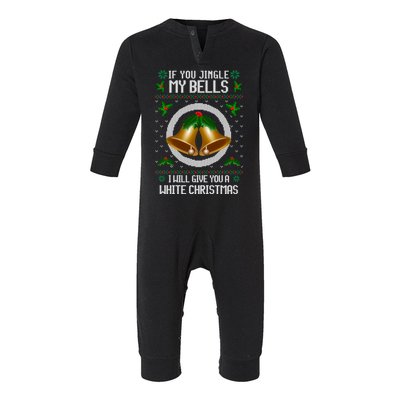 Jingle My Bells I Will Give You A White Christmas Xmas Infant Fleece One Piece