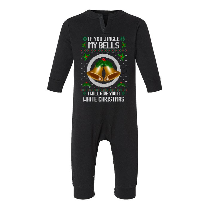 Jingle My Bells I Will Give You A White Christmas Xmas Infant Fleece One Piece