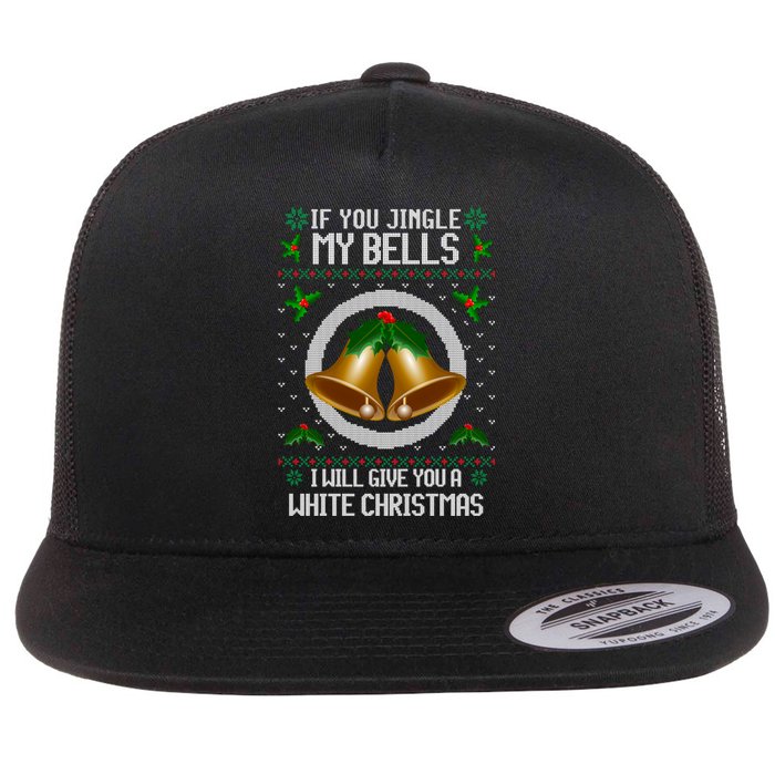 Jingle My Bells I Will Give You A White Christmas Xmas Flat Bill Trucker Hat