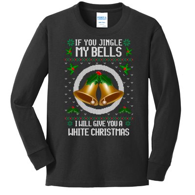 Jingle My Bells I Will Give You A White Christmas Xmas Kids Long Sleeve Shirt