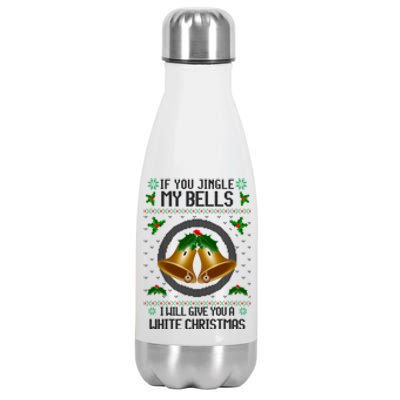 Jingle My Bells I Will Give You A White Christmas Xmas Stainless Steel Insulated Water Bottle