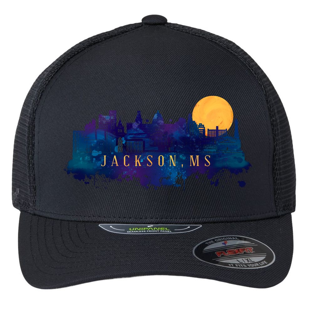 Jackson Mississippi City Flexfit Unipanel Trucker Cap