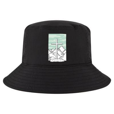 Jesus Mountain Cross Cool Comfort Performance Bucket Hat