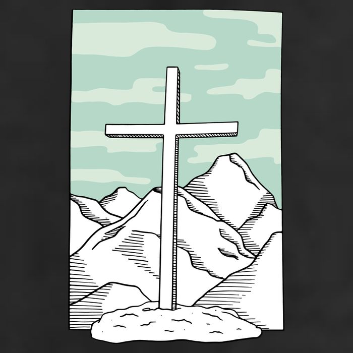 Jesus Mountain Cross Cool Comfort Performance Bucket Hat