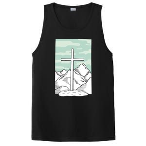 Jesus Mountain Cross PosiCharge Competitor Tank