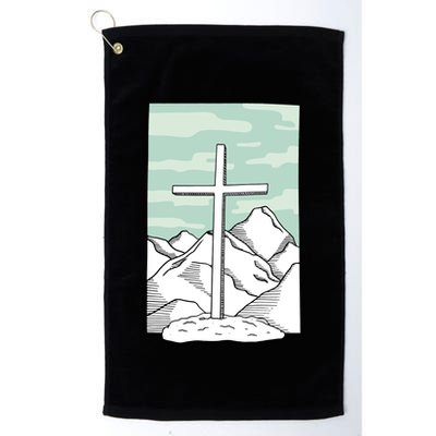 Jesus Mountain Cross Golf Towel