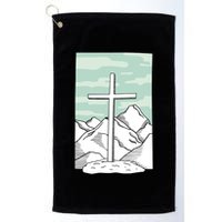 Jesus Mountain Cross Golf Towel