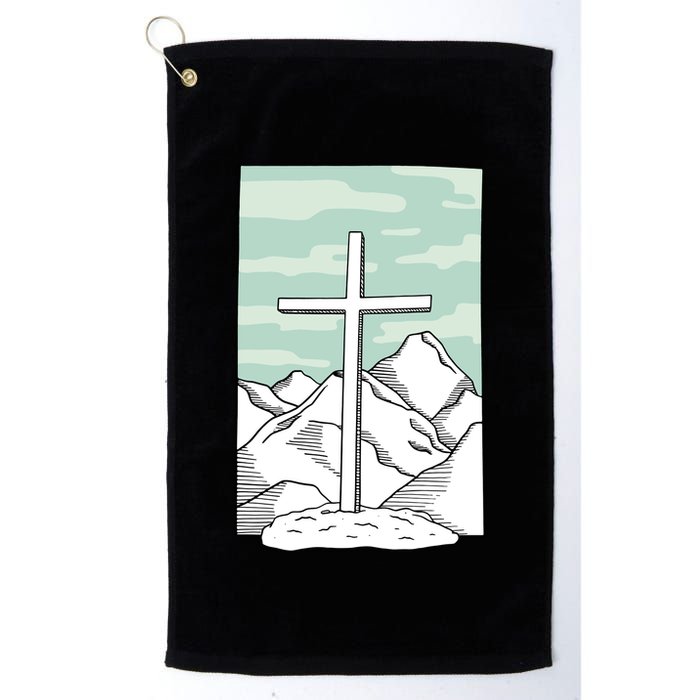 Jesus Mountain Cross Golf Towel