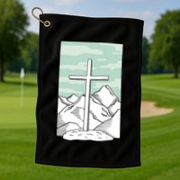 Jesus Mountain Cross Golf Towel