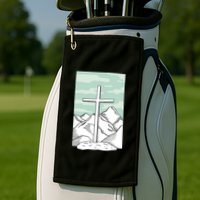 Jesus Mountain Cross Golf Towel
