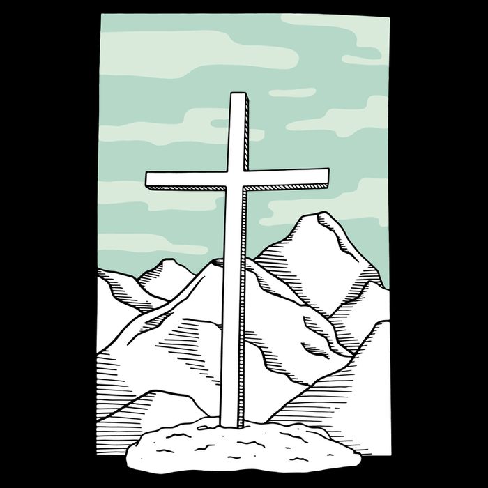 Jesus Mountain Cross Wool Snapback Cap