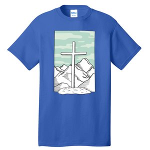 Jesus Mountain Cross Tall T-Shirt