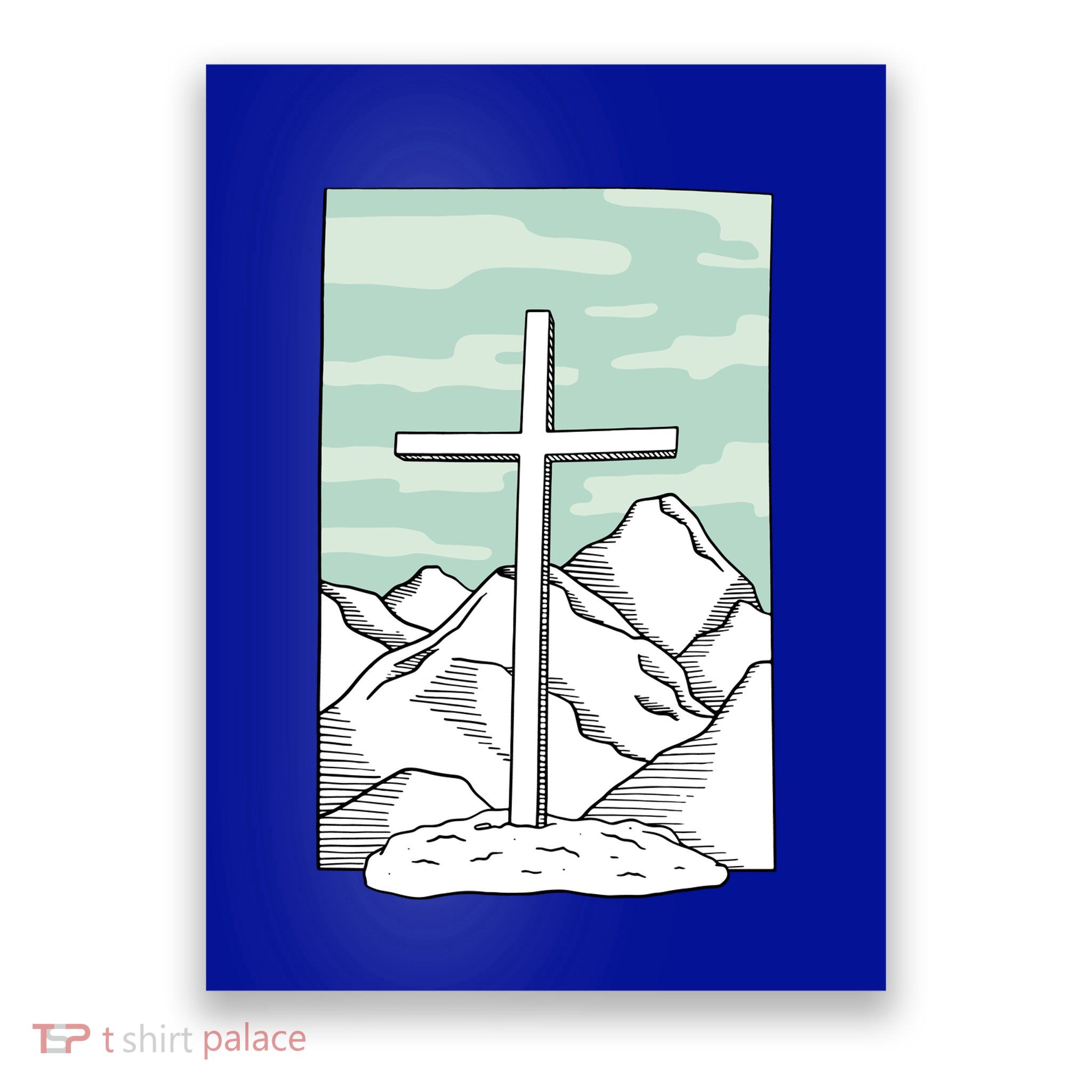 Jesus Mountain Cross Poster