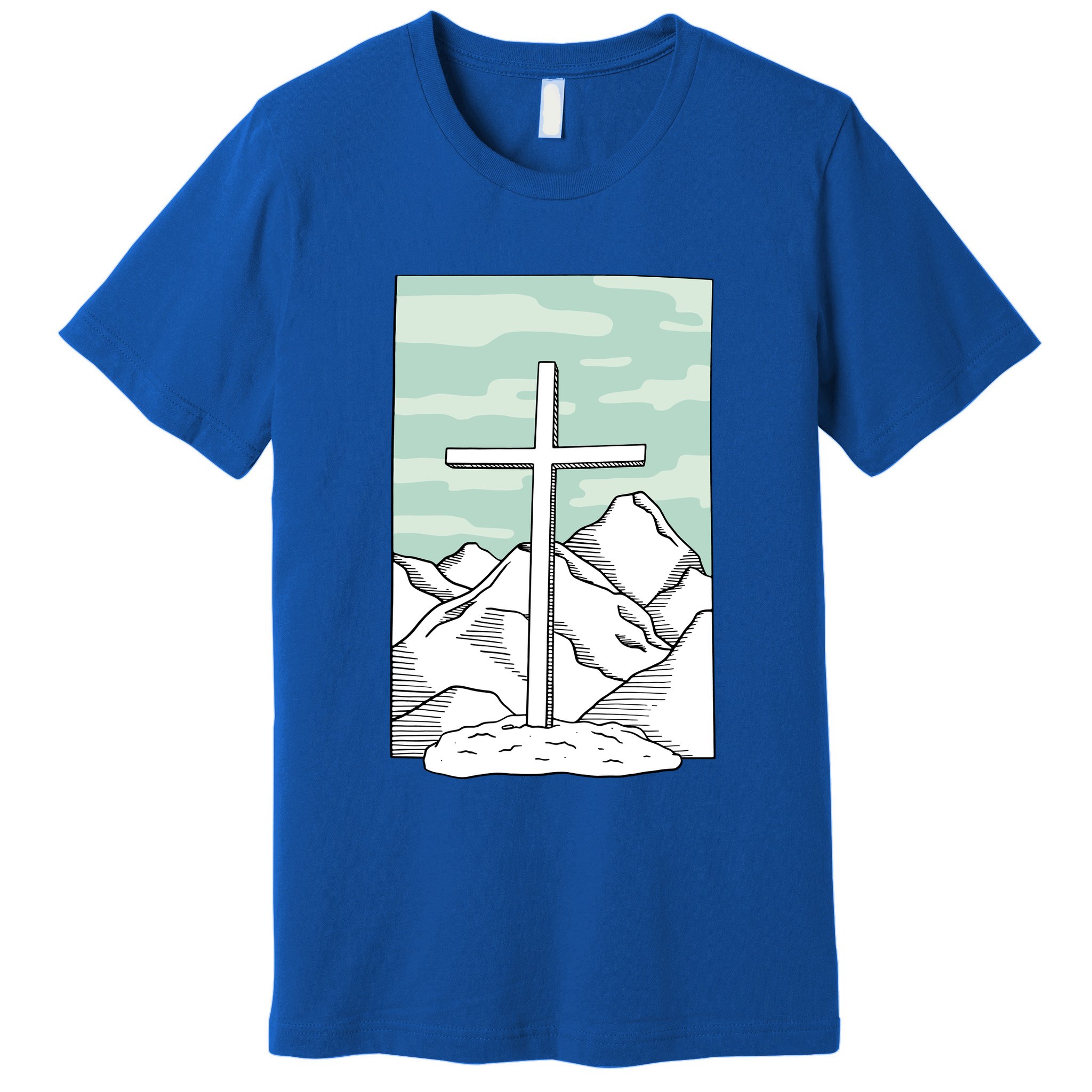 Jesus Mountain Cross Premium T-Shirt
