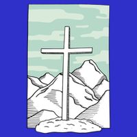 Jesus Mountain Cross Premium T-Shirt