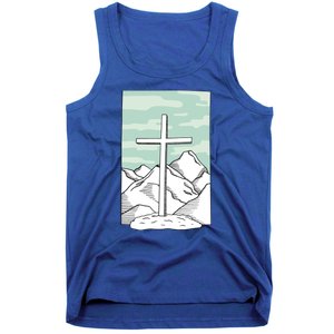 Jesus Mountain Cross Tank Top