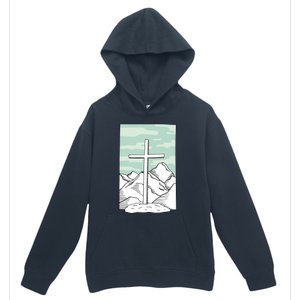 Jesus Mountain Cross Urban Pullover Hoodie